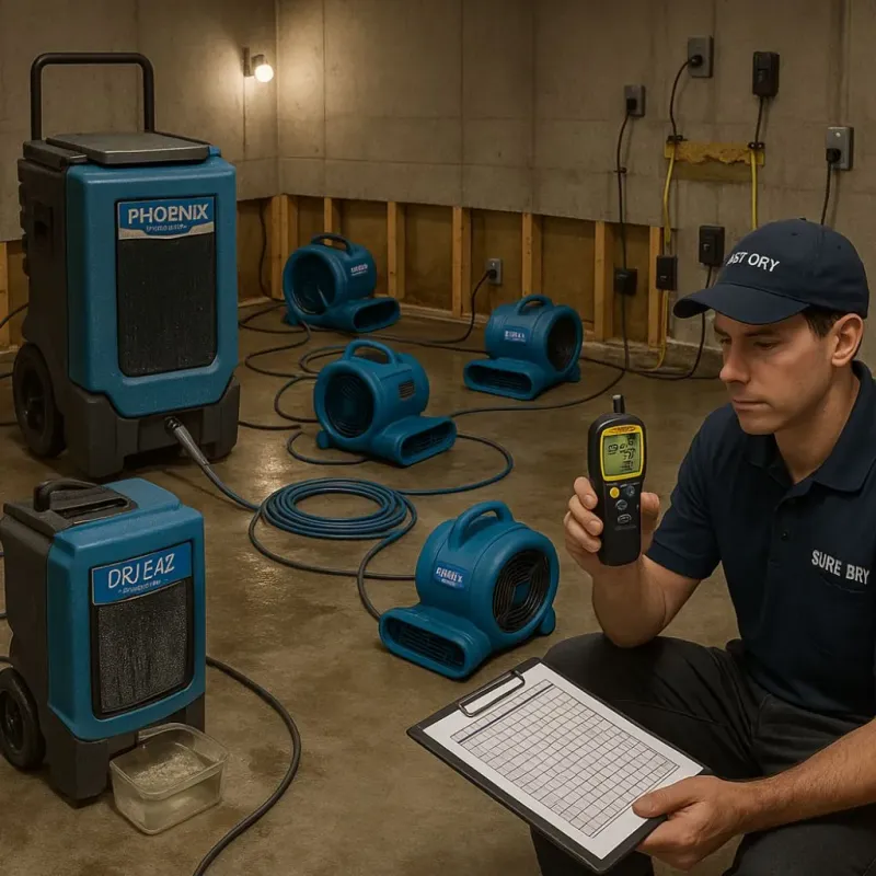 Structural Drying and Dehumidification process in Columbia County, PA